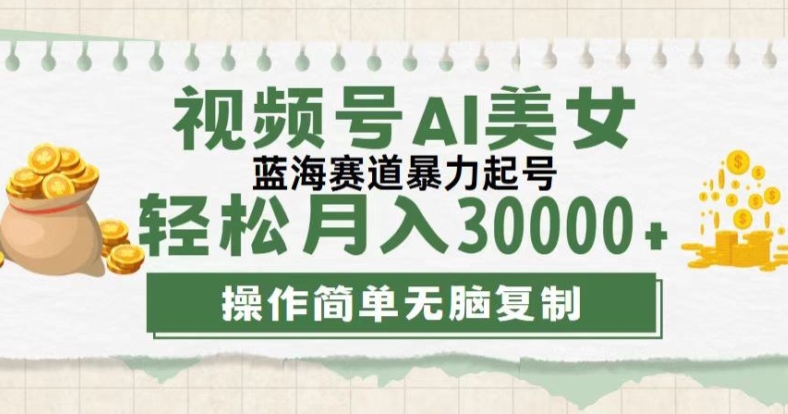 视频号创作者计划，下半年全新赛道，无需剪辑，AI生成，稳过原创，小白落地实操教学速创网赚项目-副业赚钱-互联网创业-资源整合速创园