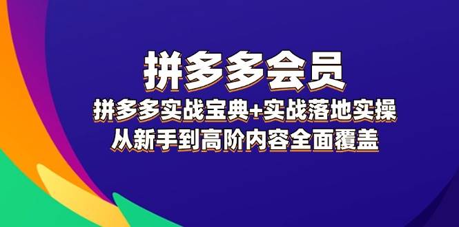 拼多多 会员，拼多多实战宝典+实战落地实操，从新手到高阶内容全面覆盖速创网赚项目-副业赚钱-互联网创业-资源整合速创园
