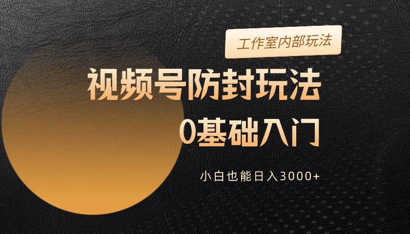 2024视频号升级防封玩法，零基础入门，小白也能日入3000+速创网赚项目-副业赚钱-互联网创业-资源整合速创园