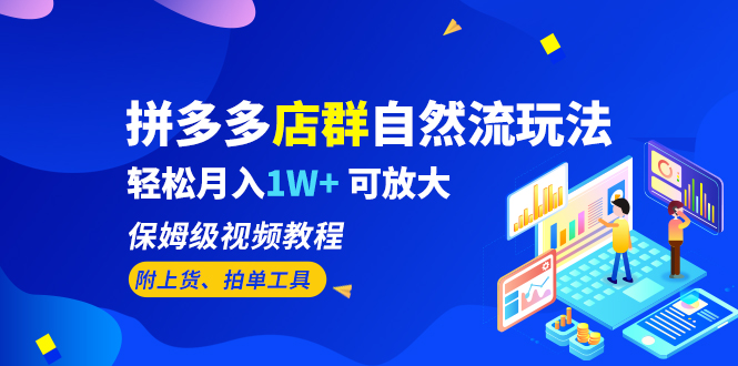 拼多多店群自然流玩法，轻松月入1W+ 保姆级视频教程（附上货、拍单工具）速创网赚项目-副业赚钱-互联网创业-资源整合速创园