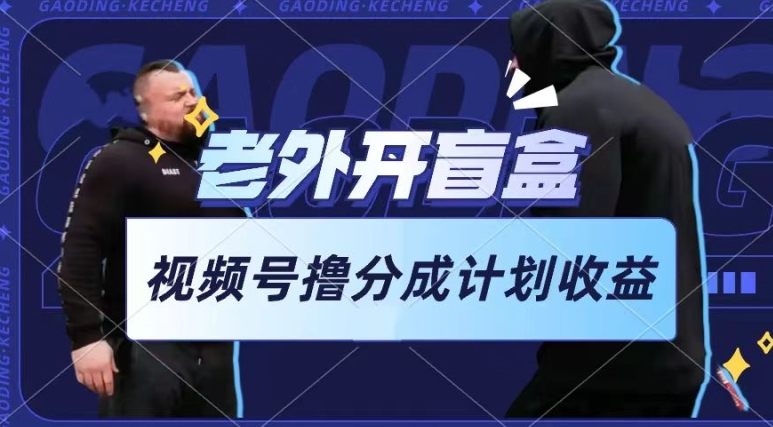 老外开盲盒视频，撸视频号分成计划收益，每天只需一小时，新手小白轻松上手速创网赚项目-副业赚钱-互联网创业-资源整合速创园