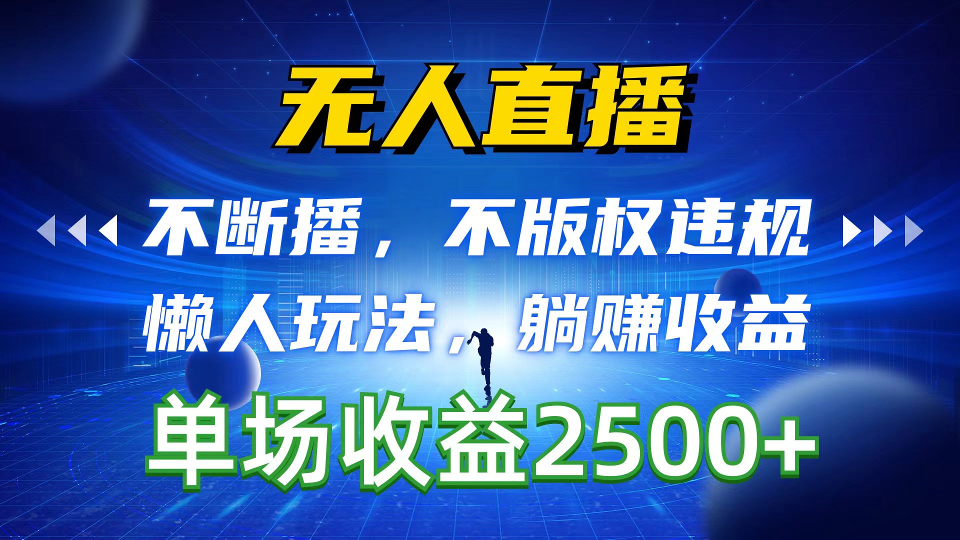 （10312期）无人直播，不断播，不版权违规，懒人玩法，躺赚收益，一场直播收益2500+速创网赚项目-副业赚钱-互联网创业-资源整合速创园