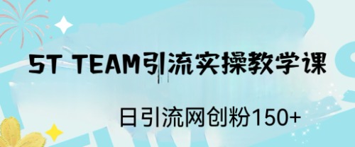 ST TEAM引流实操课，日引流网创粉100+速创网赚项目-副业赚钱-互联网创业-资源整合速创园