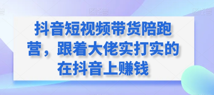 抖音短视频带货陪跑营，跟着大佬实打实的在抖音上赚钱速创网赚项目-副业赚钱-互联网创业-资源整合速创园
