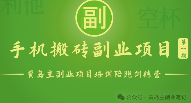 手机搬砖小副业项目训练营1.0，实测1小时收益50+，一部手机轻松日入100+速创网赚项目-副业赚钱-互联网创业-资源整合速创园