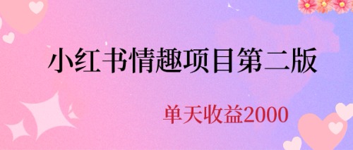 最近爆火小红书情趣项目第二版，每天2000+速创网赚项目-副业赚钱-互联网创业-资源整合速创园