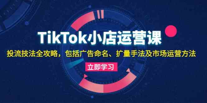 TikTok小店运营课：投流技法全攻略，包括广告命名 扩量手法及市场运营方法速创网赚项目-副业赚钱-互联网创业-资源整合速创园