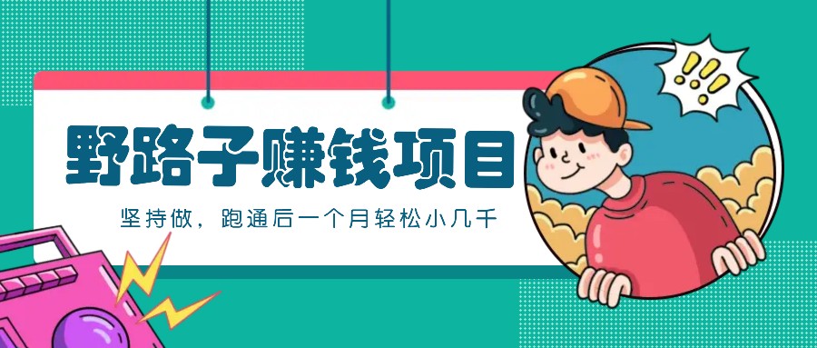 一个人就能操作的野路子赚钱项目，零成本零门槛坚持做，跑通后一个月小几千！速创网赚项目-副业赚钱-互联网创业-资源整合速创园