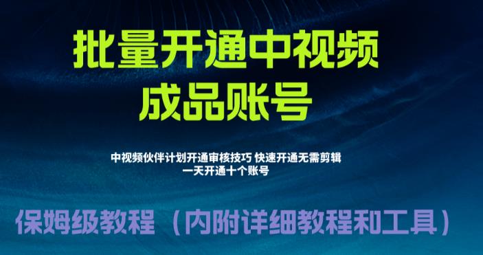 外面收费1980暴力开通中视频计划教程，附 快速通过中视频伙伴计划的办法速创网赚项目-副业赚钱-互联网创业-资源整合速创园