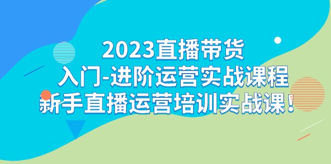 2023直播带货入门-进阶运营实战课程：新手直播运营培训实战课！速创网赚项目-副业赚钱-互联网创业-资源整合速创园