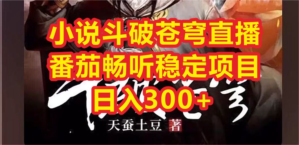 小说斗破苍穹直播，番茄畅听日入300+稳定项目速创网赚项目-副业赚钱-互联网创业-资源整合速创园