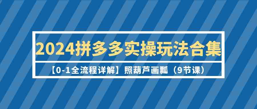 （9559期）2024拼多多实操玩法合集【0-1全流程详解】照葫芦画瓢（9节课）速创网赚项目-副业赚钱-互联网创业-资源整合速创园