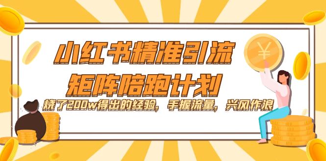 小红书精准引流·矩阵陪跑计划：烧了200w得出的经验，手握流量，兴风作浪！速创网赚项目-副业赚钱-互联网创业-资源整合速创园