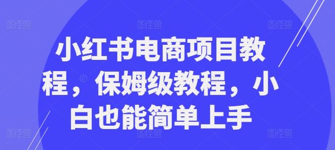 小红书电商项目教程，保姆级教程，小白也能简单上手速创网赚项目-副业赚钱-互联网创业-资源整合速创园