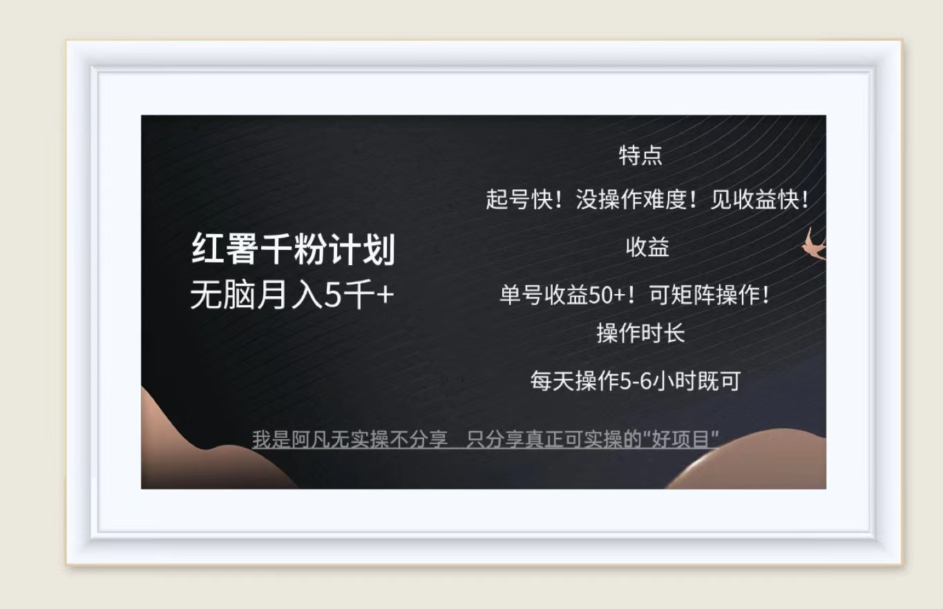 （12560期）红薯千粉计划无脑月入5千+！既做既赚！速创网赚项目-副业赚钱-互联网创业-资源整合速创园
