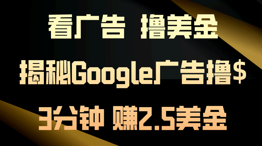 51695f478120240605233848.png 看广告,撸美金!3分钟赚2.5美金!日入200美金不是梦!揭秘Google广告撸$