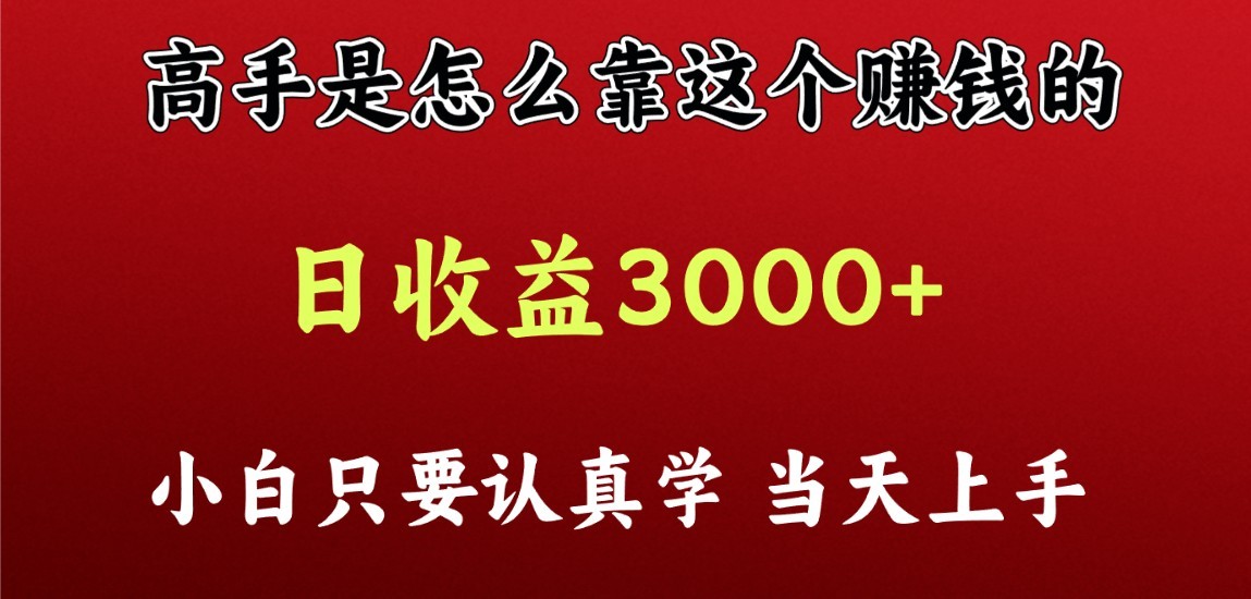 看高手是怎么赚钱的，一天收益至少3000+以上，小白当天上手速创网赚项目-副业赚钱-互联网创业-资源整合速创园