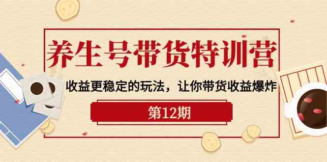 养生号带货特训营【12期】收益更稳定的玩法，让你带货收益爆炸（9节直播课）速创网赚项目-副业赚钱-互联网创业-资源整合速创园
