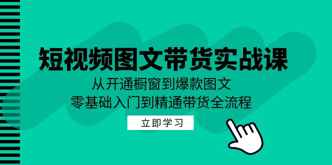 短视频图文带货实战课：从开通橱窗到爆款图文，零基础入门到精通带货速创网赚项目-副业赚钱-互联网创业-资源整合速创园