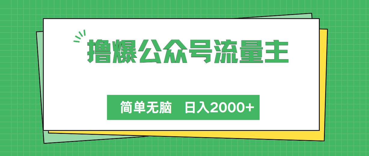 （10310期）撸爆公众号流量主，简单无脑，单日变现2000+速创网赚项目-副业赚钱-互联网创业-资源整合速创园
