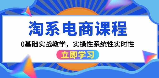 淘系电商课程，0基础实战教学，实操性系统性实时性（15节课）速创网赚项目-副业赚钱-互联网创业-资源整合速创园