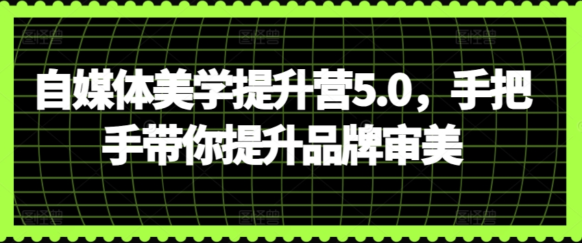 自媒体美学提升营5.0，手把手带你提升品牌审美速创网赚项目-副业赚钱-互联网创业-资源整合速创园
