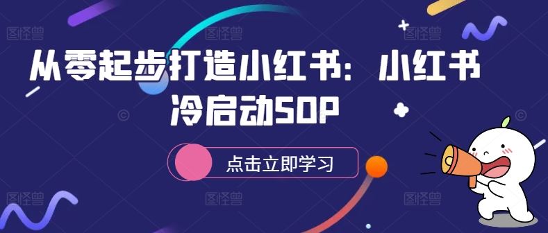 从零起步打造小红书：小红书冷启动SOP速创网赚项目-副业赚钱-互联网创业-资源整合速创园
