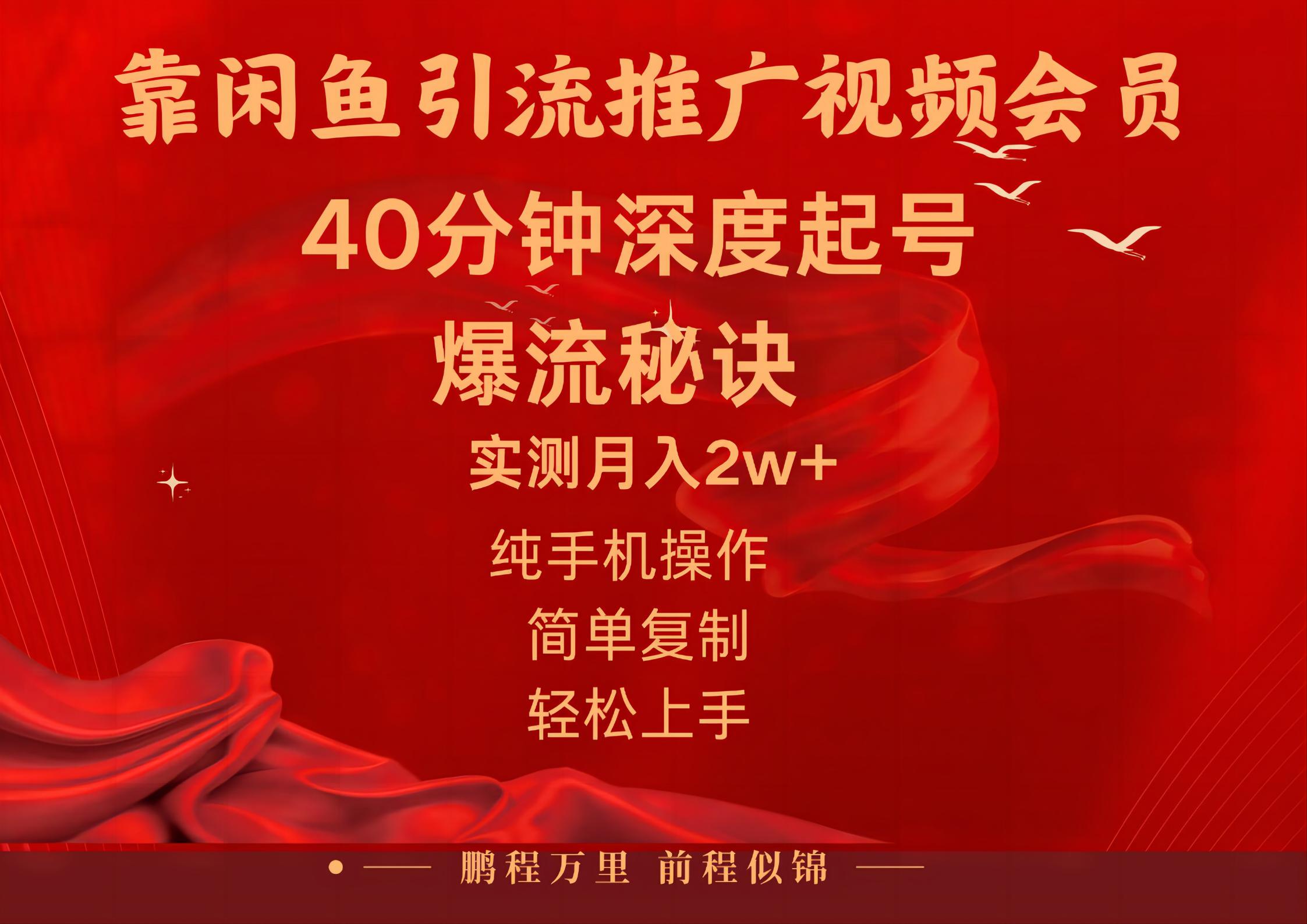 闲鱼暴力引流推广视频会员，能做到日入2W+，操作简单速创网赚项目-副业赚钱-互联网创业-资源整合速创园