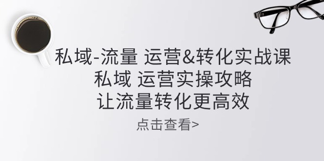 （10739期）私域-流量 运营&转化实操课：私域 运营实操攻略 让流量转化更高效速创网赚项目-副业赚钱-互联网创业-资源整合速创园