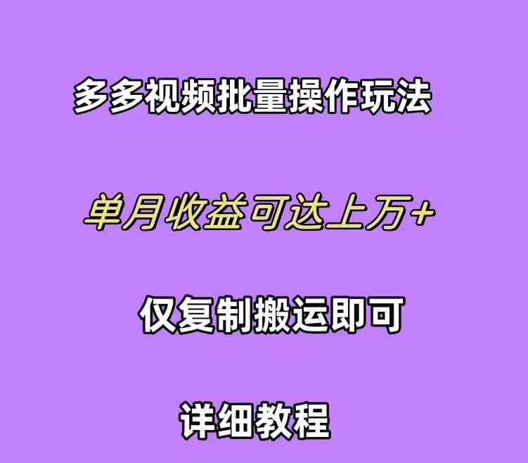 （10029期）拼多多视频带货快速过爆款选品教程 每天轻轻松松赚取三位数佣金 小白必…速创网赚项目-副业赚钱-互联网创业-资源整合速创园