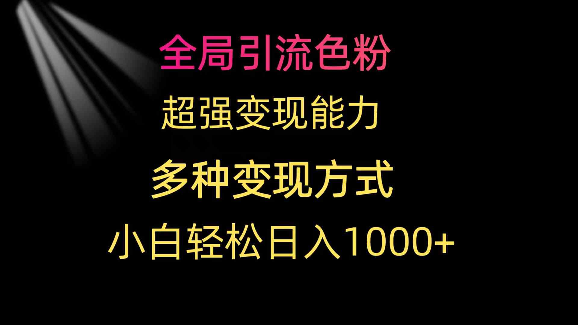 （9680期）全局引流色粉 超强变现能力 多种变现方式 小白轻松日入1000+速创网赚项目-副业赚钱-互联网创业-资源整合速创园