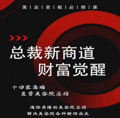 总裁新商道(美业老板必修课)，通俗易懂的美容院总结，解决美容院各种疑难杂症速创网赚项目-副业赚钱-互联网创业-资源整合速创园
