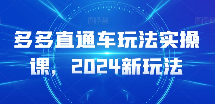 多多直通车玩法实操课，2024新玩法速创网赚项目-副业赚钱-互联网创业-资源整合速创园