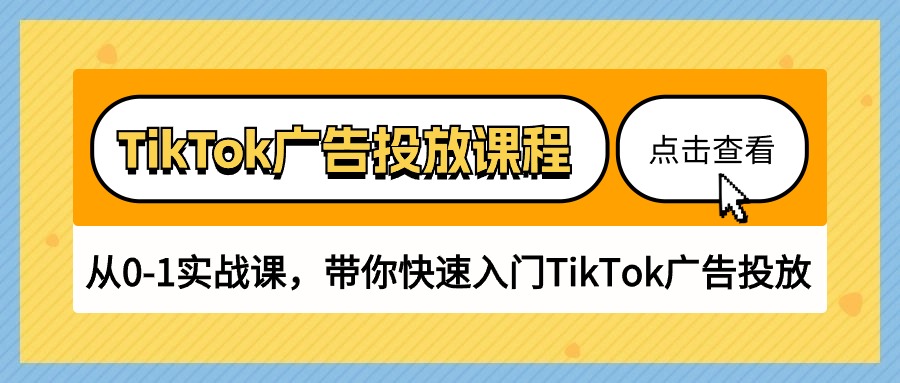 （10731期）TikTok广告投放课程，从0-1实战课，带你快速入门TikTok广告投放（30节课）速创网赚项目-副业赚钱-互联网创业-资源整合速创园