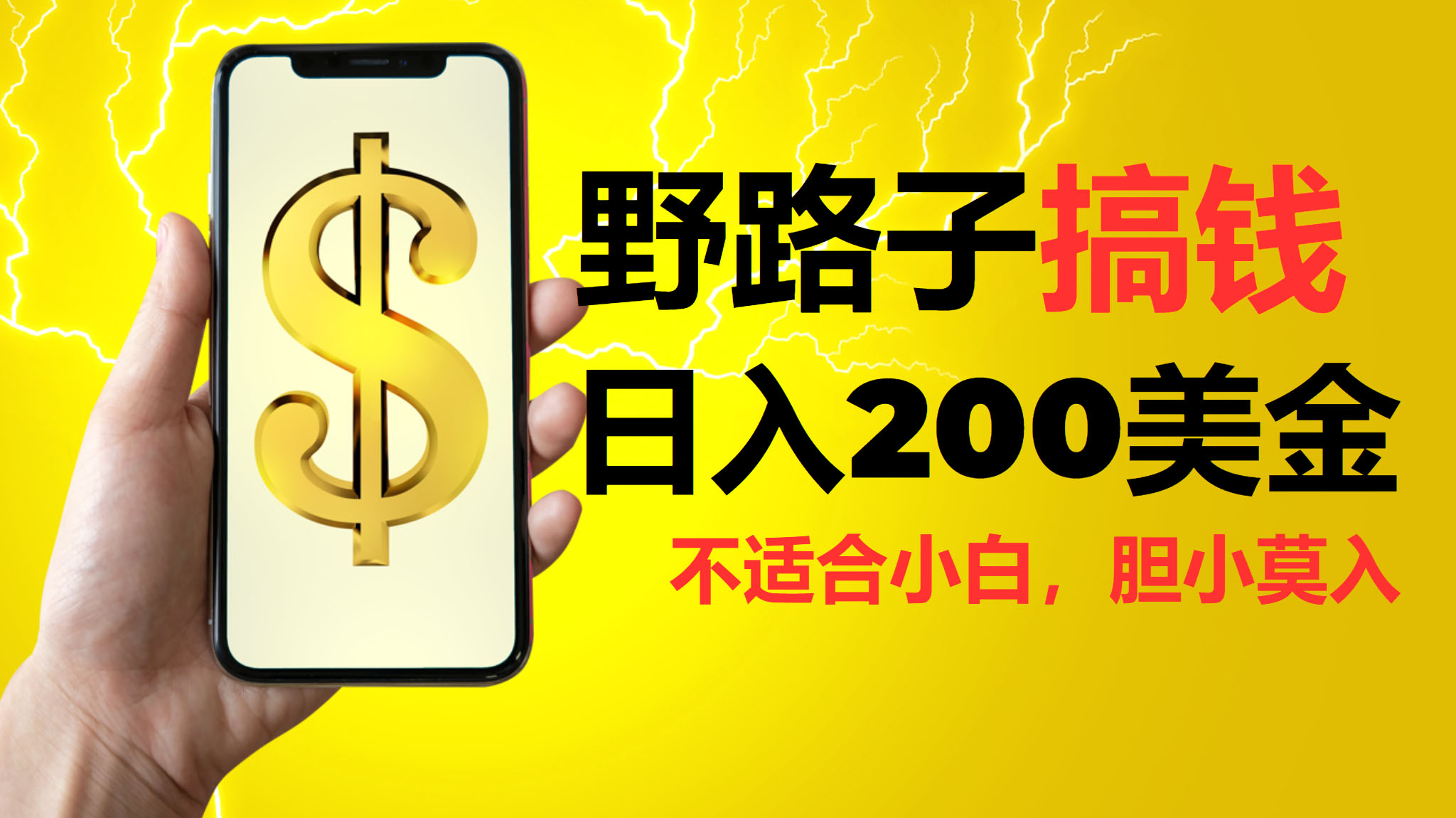 挂机野路子搞钱，日入200美金，路子很野，小白莫入速创网赚项目-副业赚钱-互联网创业-资源整合速创园